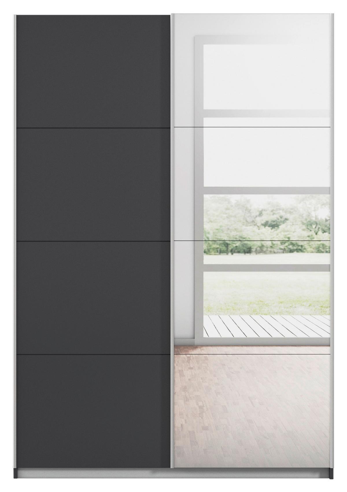Schwebetürenschrank Subito - Silberfarben/Graphitfarben, MODERN, Holzwerkstoff (136/197/61cm) - Rauch Möbel