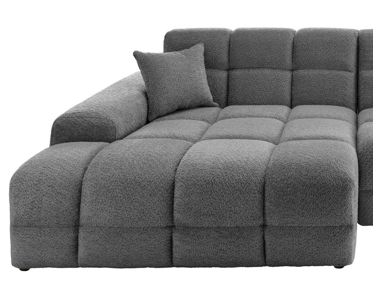 Ecksofa Bosco Anthrazit S: 152x301 cm - Anthrazit/Schwarz, MODERN, Textil (152/301cm) - Livetastic