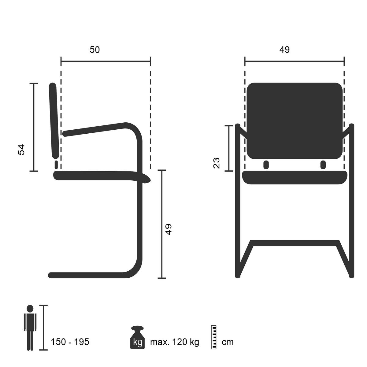 Besucherstuhl Flyer Pro V Schwarz - Chromfarben/Schwarz, MODERN, Textil/Metall (64/103/64cm) - MID.YOU