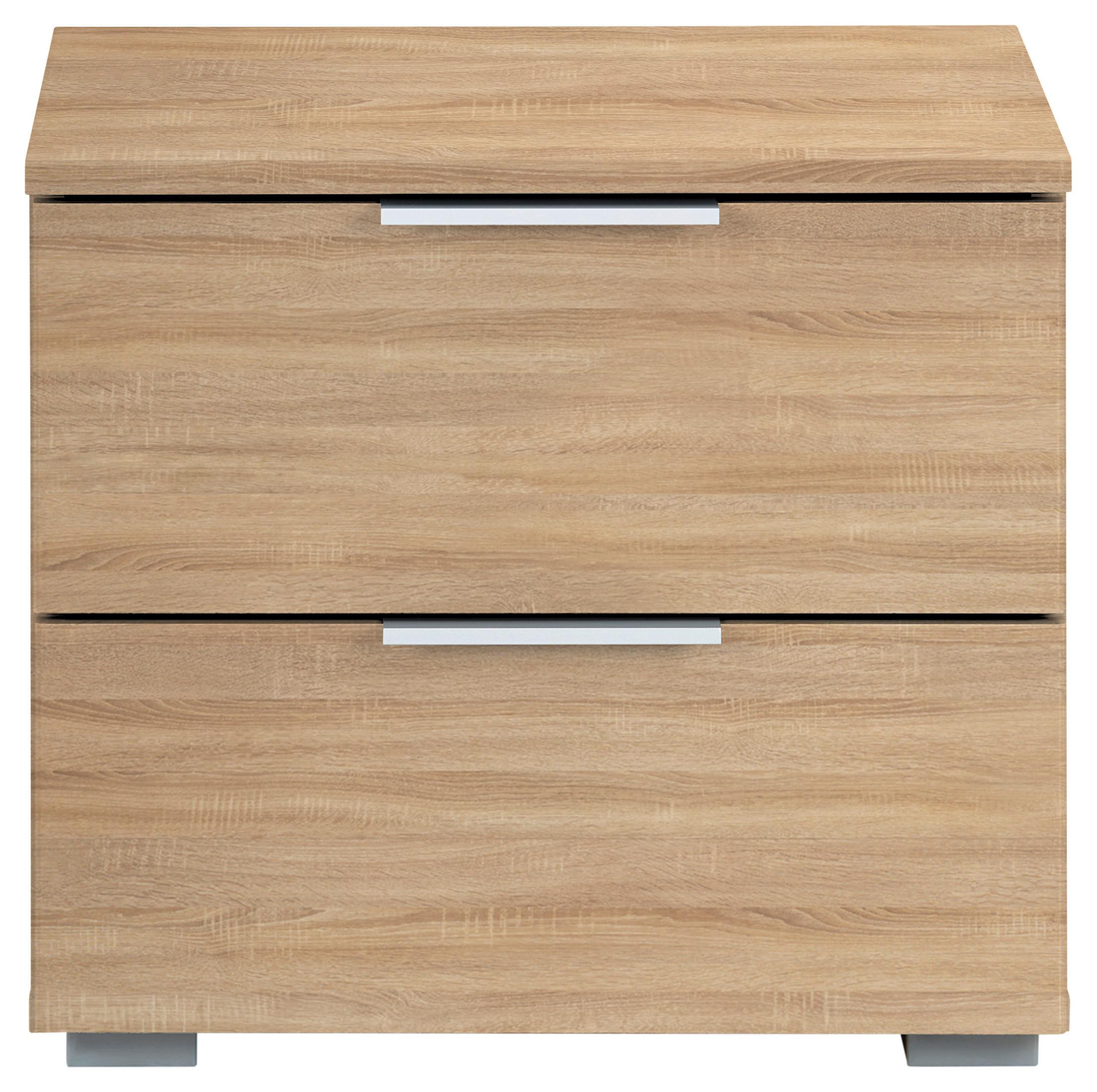 Nachtkästchen Alabama Sonoma Eiche Dekor H: 43 cm Alabama - Alufarben/Sonoma Eiche, MODERN, Holzwerkstoff (47/43/42cm) - Rauch Möbel