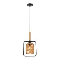 Pendelleuchte 31-26767 Crown - Beige/Schwarz, Natur, Textil/Metall (20/12/110cm)