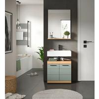 Badezimmer Scout Eiche Dekor/Salbeigrün B: 60cm - Eichefarben/Salbeigrün, MODERN, Glas/Holzwerkstoff (60cm) - MID.YOU