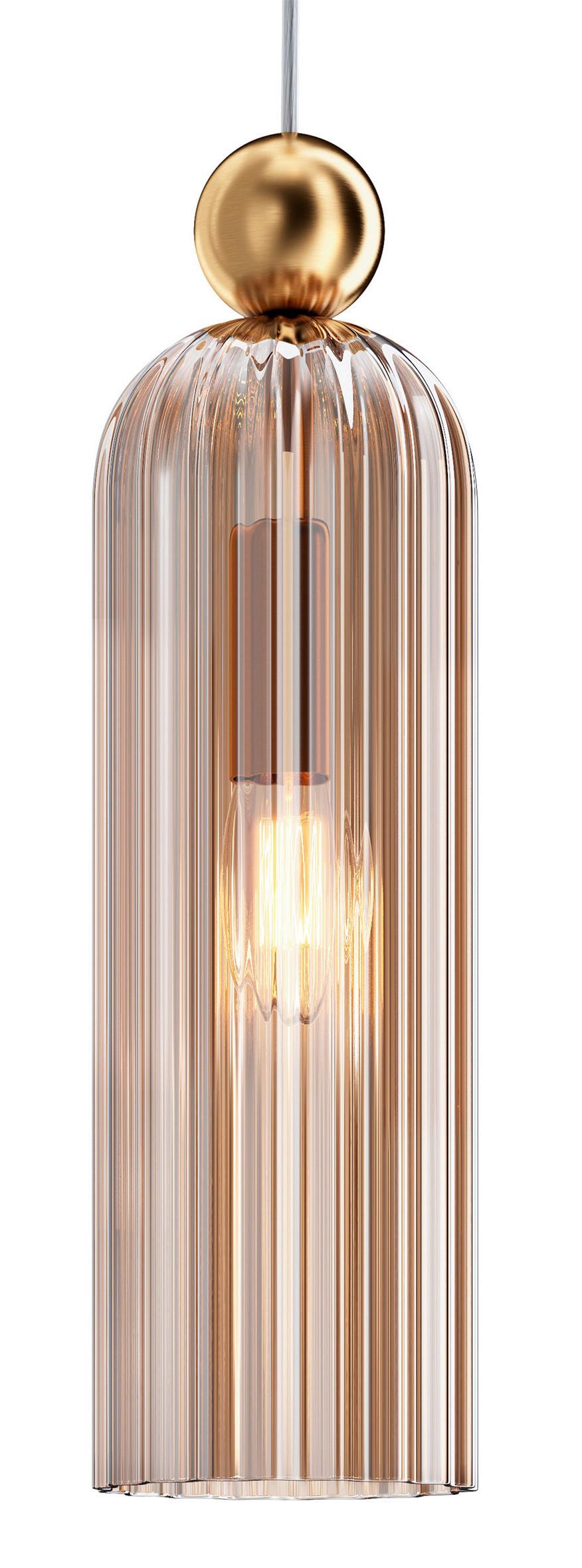 PENDELLEUCHTE ANTIC - Cognac/Goldfarben, Trend, Glas/Metall (10/34,7cm) - MAYTONI