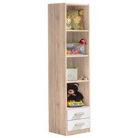 Regál CARIBA šírka 47cm - biela/farba duba, Design, kompozitné drevo/plast (47/197/38cm) - MID.YOU