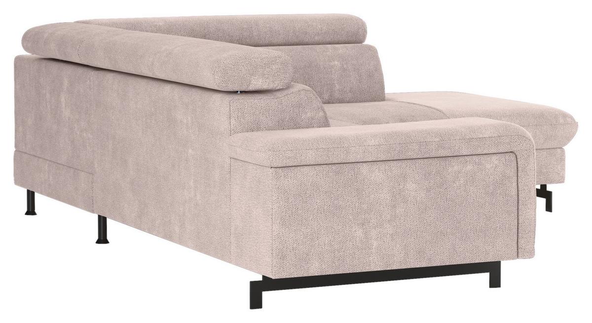 Ecksofa mit Bettkasten Emma Creme 262x215 cm - Creme/Schwarz, Textil (262/215cm) - MID.YOU