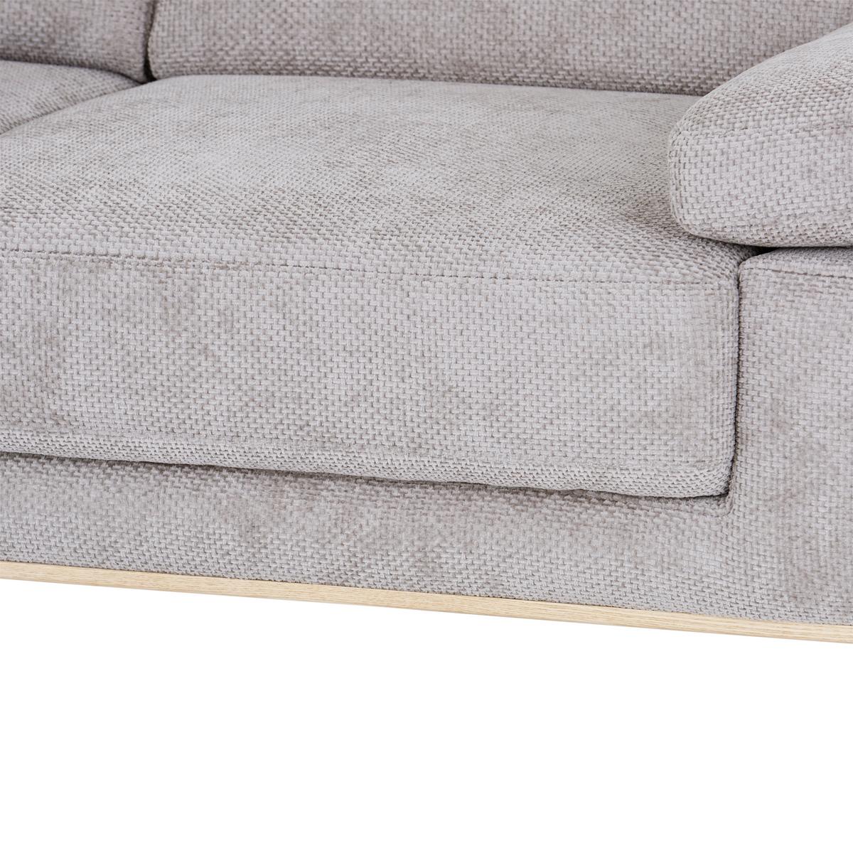 Ecksofa Royce verstellbar Taupe 194x283 cm - Taupe/Schwarz, MODERN, Textil (194/283cm)
