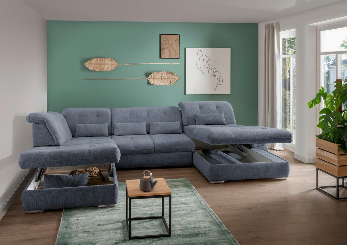 Livetastic Wohnlandschaft Dalida Mit Schlaffunktion Hellblau