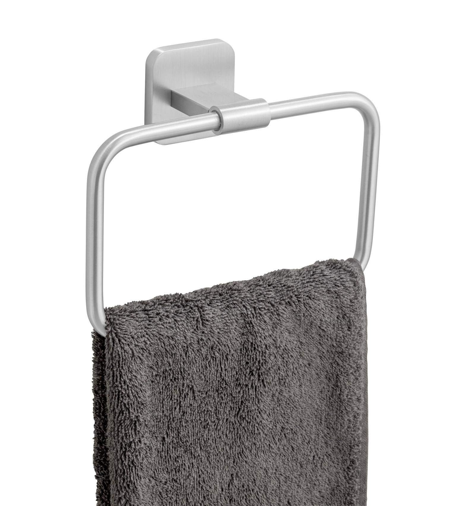 Handtuchhalter Porto Matt Edelstahlfarben  B: 19 cm - Edelstahlfarben, MODERN, Metall (19/14,5/6,5cm) - Wenko