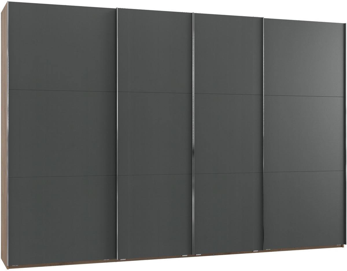 Schwebetürenschrank 350cm Level, Graphit/eiche Dekor - Eichefarben/Graphitfarben, MODERN, Holzwerkstoff (350/236/65cm) - MID.YOU