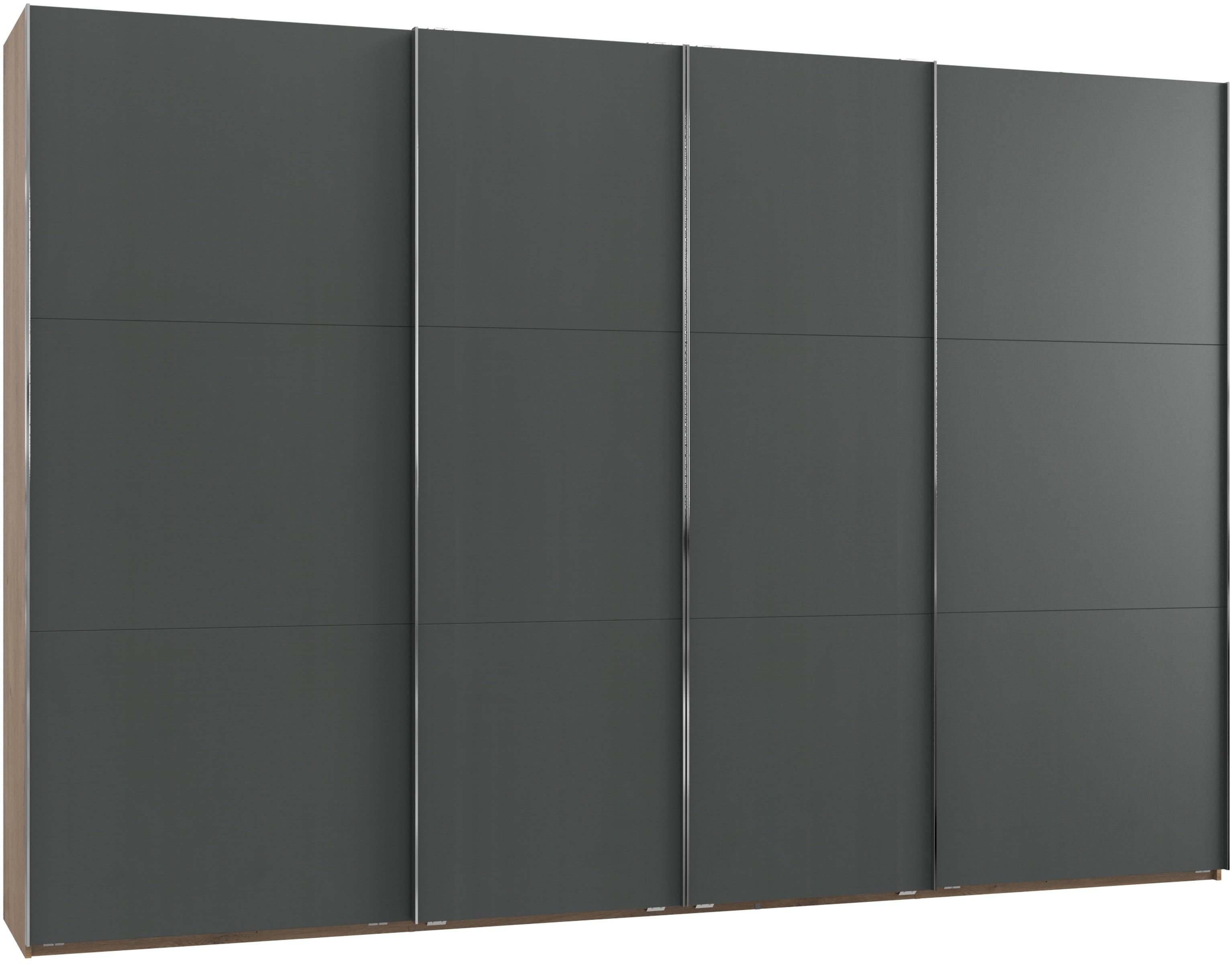 Schwebetürenschrank 350cm Level, Graphit/eiche Dekor