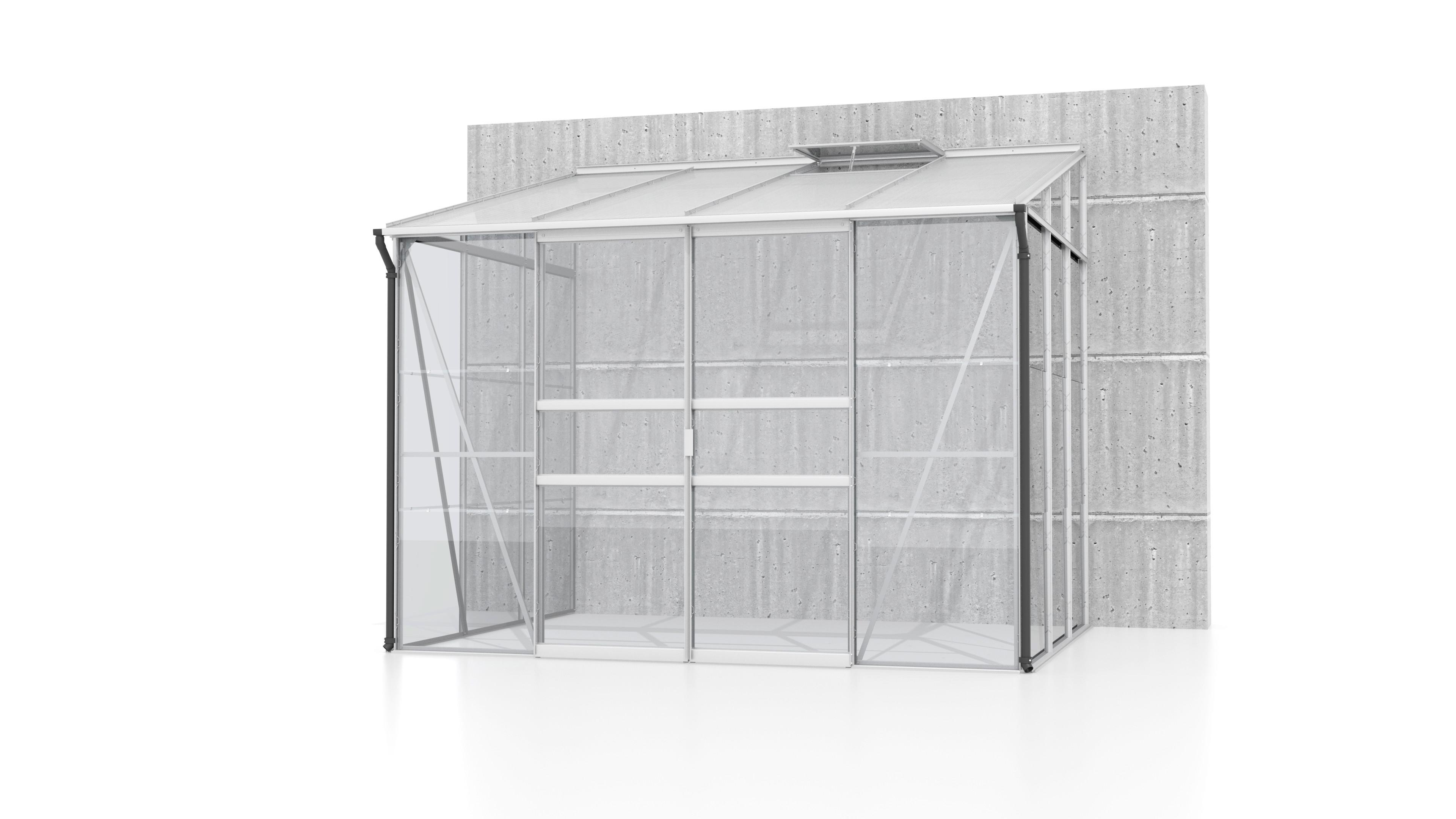 ANLEHN-GEWÄCHSHAUSBAUSATZ IDA 5200 ESG/HKP, ALU - Alufarben, Basics, Glas/Metall (262/221/201cm)
