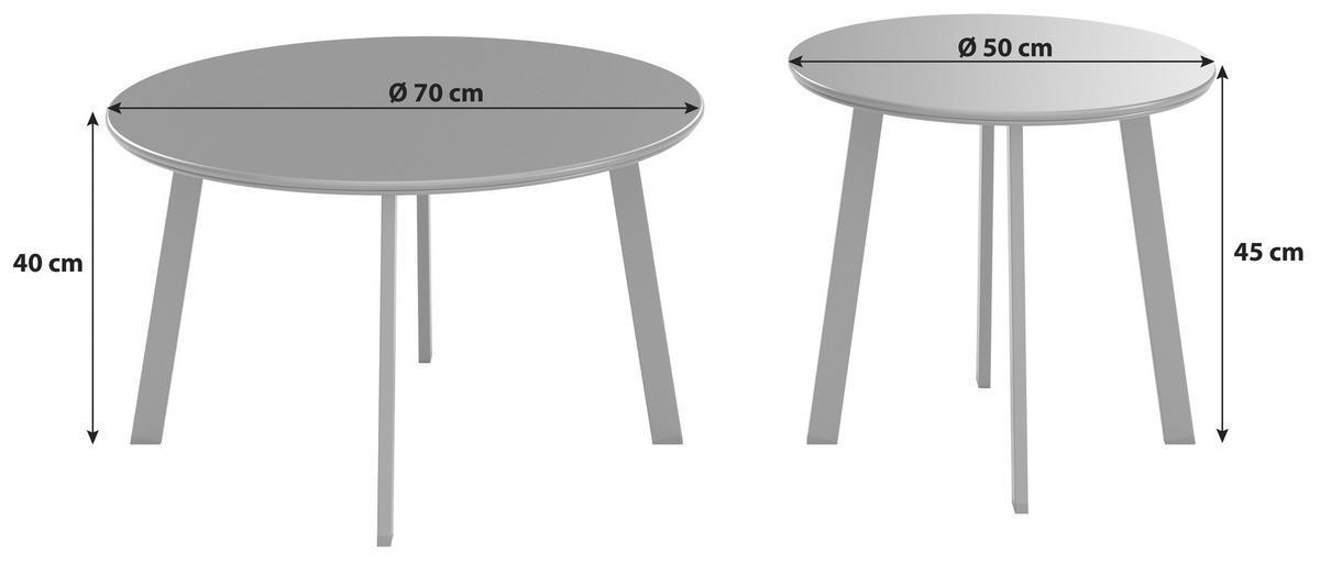Gartenbeistelltisch Amelia - Schwarz, MODERN, Metall (70/50/40/45/70/50cm) - Luca Bessoni
