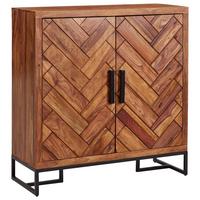 Sideboard Sheesham Sheeshamfarben B: 100 Cm - Sheeshamfarben/Schwarz, Design, Holz (100/105/40cm) - MID.YOU