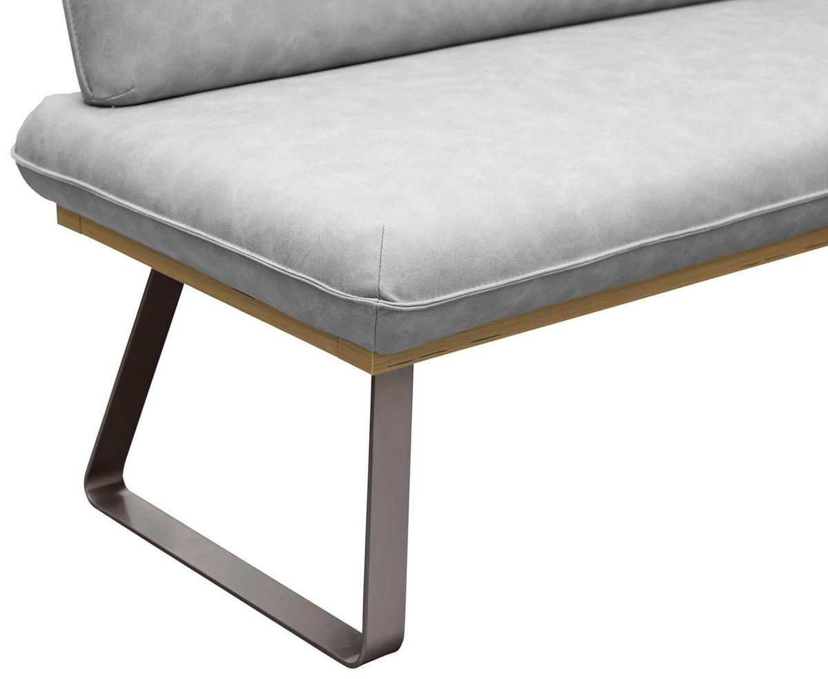 Sitzbank Jannes Webstoff grau, B: 160cm - Schwarz/Grau, MODERN, Holzwerkstoff/Textil (160/48/90cm)