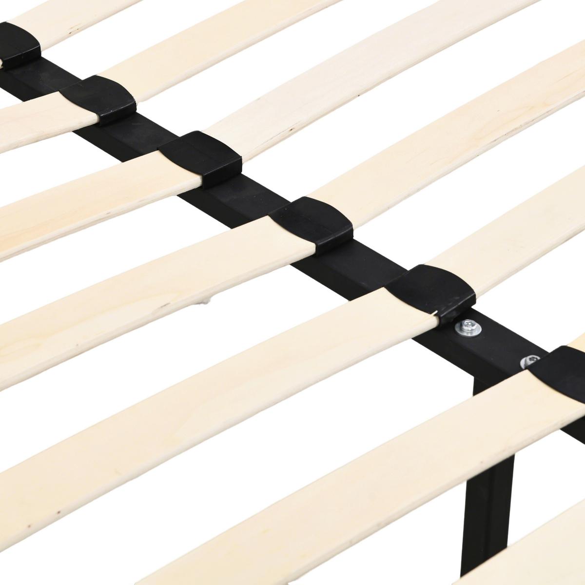 Čalouněná postel GLARIS 160x200 cm, krémová - černá/barvy dubu, Moderní, kov/dřevo (160/200cm) - Bessagi Home