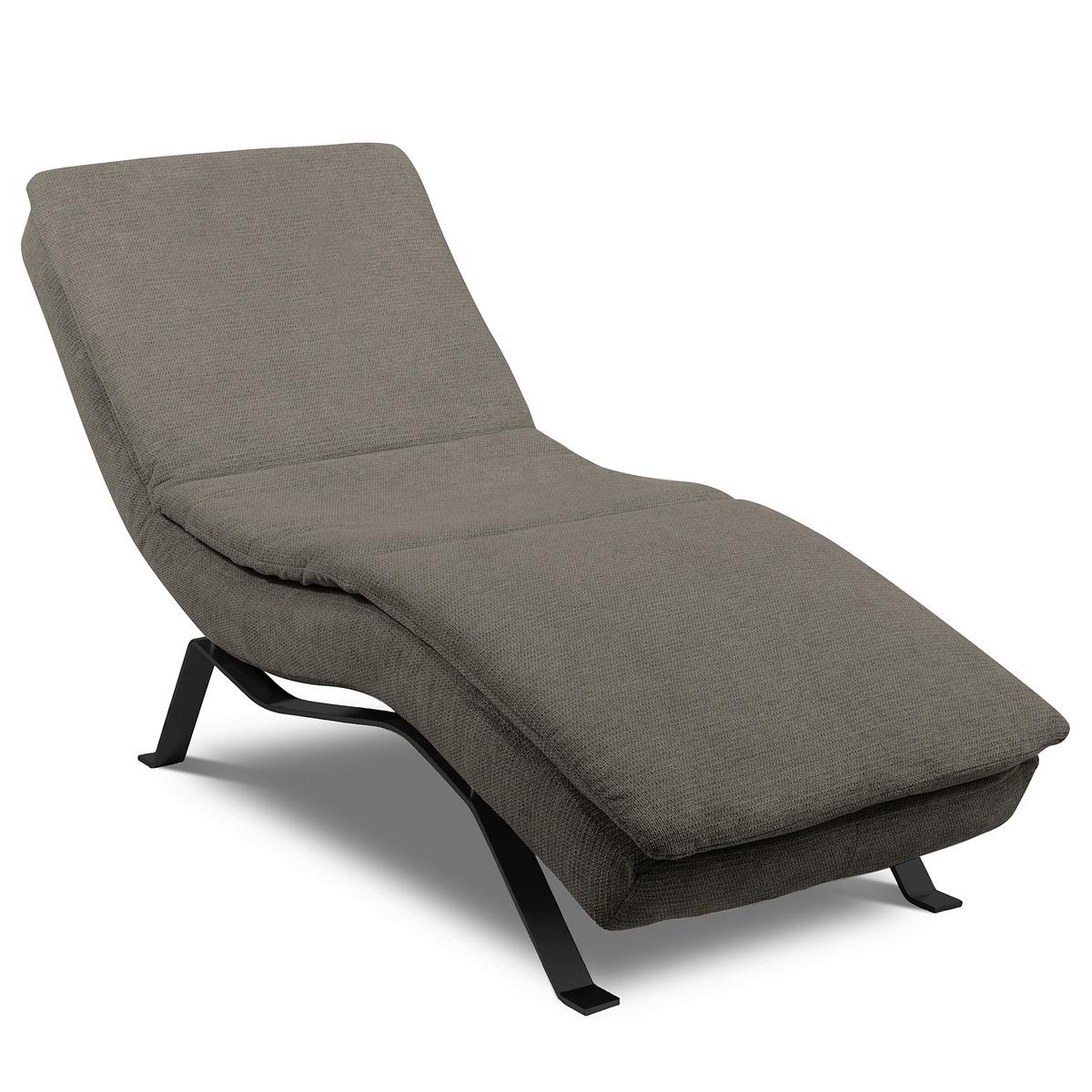 RELAXLIEGE Dunkelgrau, B: 65 cm - Dunkelgrau/Schwarz, Design, Leder (65/95/171cm) - Celina Home