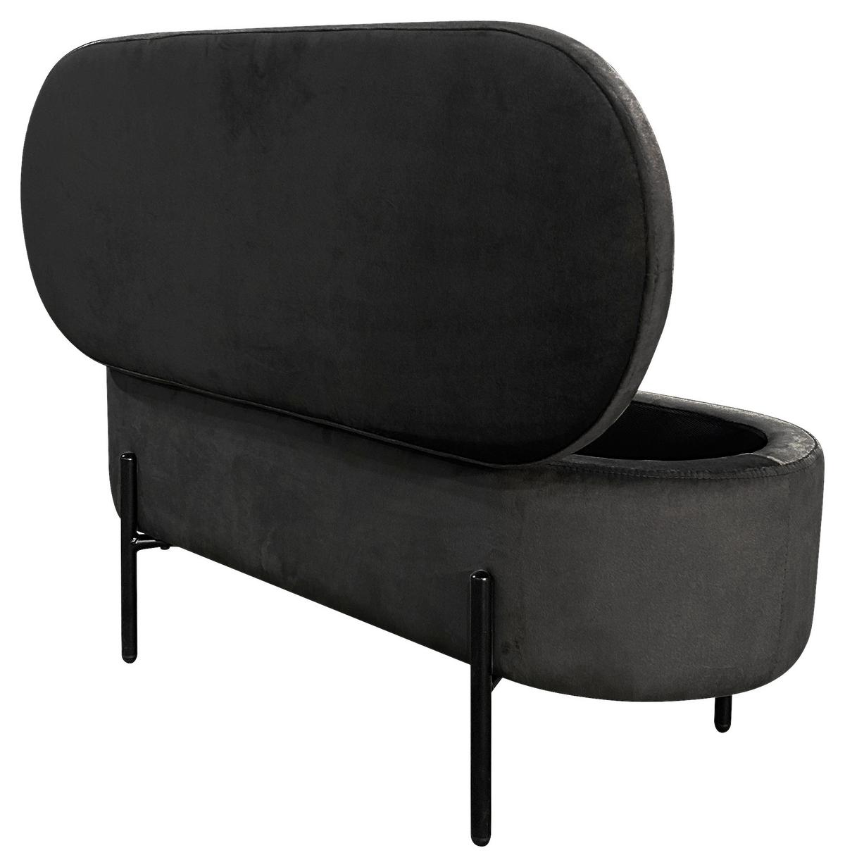 Sitzbank Nova Schwarz B: 95 cm - Schwarz, Design, Textil/Metall (95/42/37,5cm) - MID.YOU