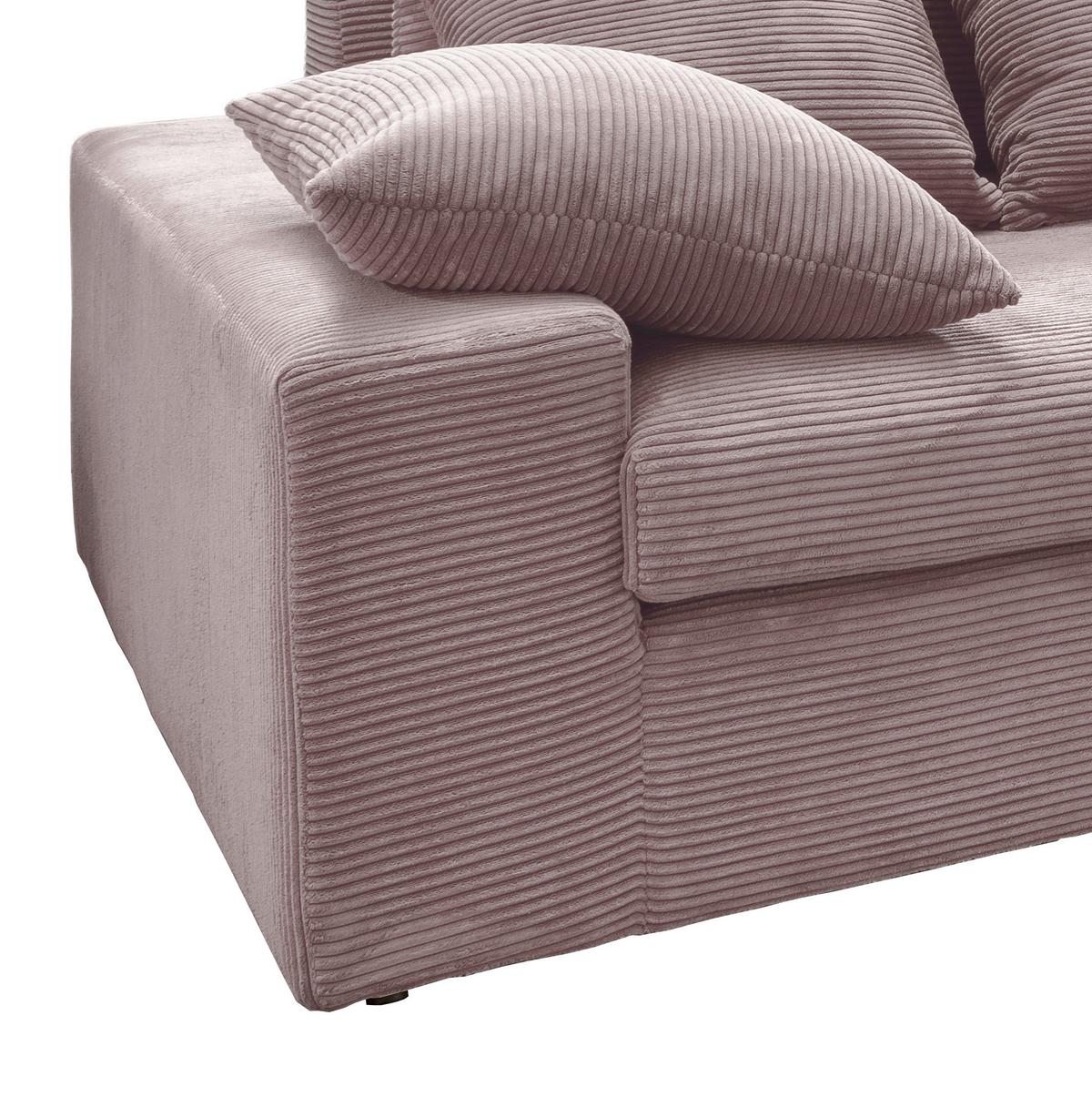 4-sitzer-sofa Avellino Rosa - Schwarz/Rosa, MODERN, Textil (308/80/140cm) - Livetastic