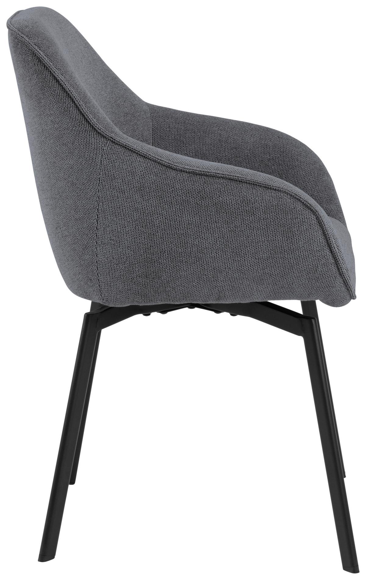 STOLIČKA S PODRÚČKAMI CLARA - čierna/sivá, Design, kov/textil (58,5/83,5/55,5cm) - MID.YOU