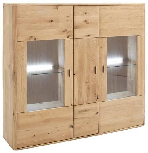 Highboard Massiv B: 156 cm Ravello Eichefarben