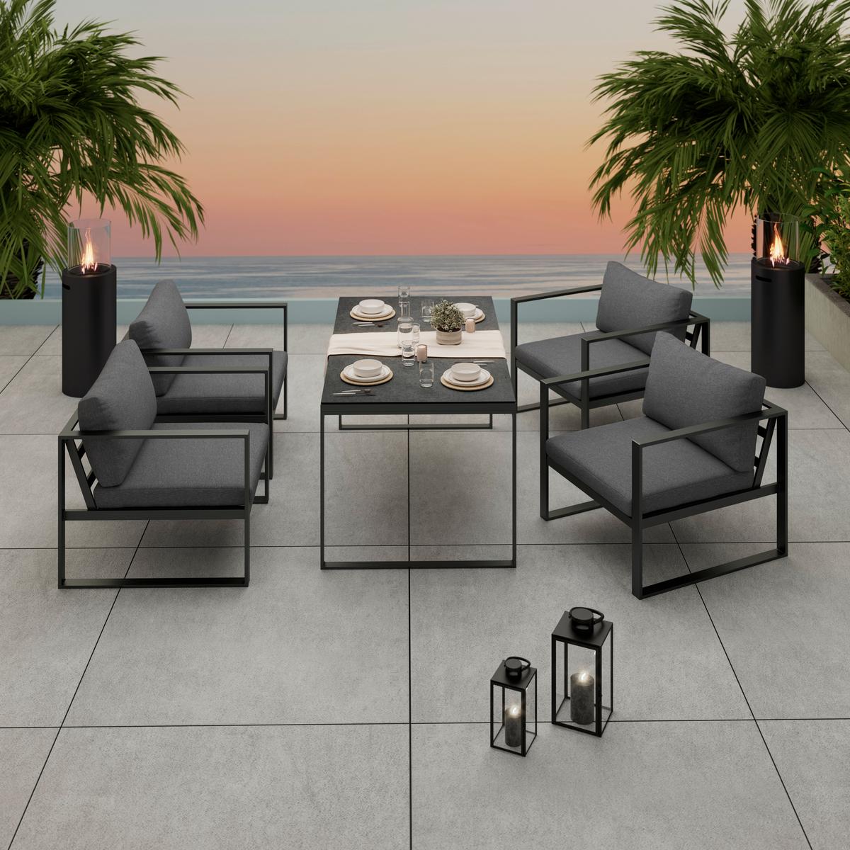 Loungesessel Brest - Anthrazit, MODERN, Textil/Metall (72/63/76cm) - Beldano