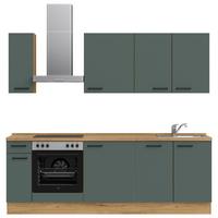 Küchenleerblock Easytouch Low-Line, L9 Links - Dunkelgrün/Eichefarben, MODERN, Holzwerkstoff (240cm) - Nobilia