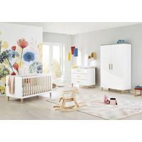 BABYZIMMER Weiss, Eichefarben - Eichefarben/Weiß, Design, Holzwerkstoff (145/77/84cm) - Pinolino