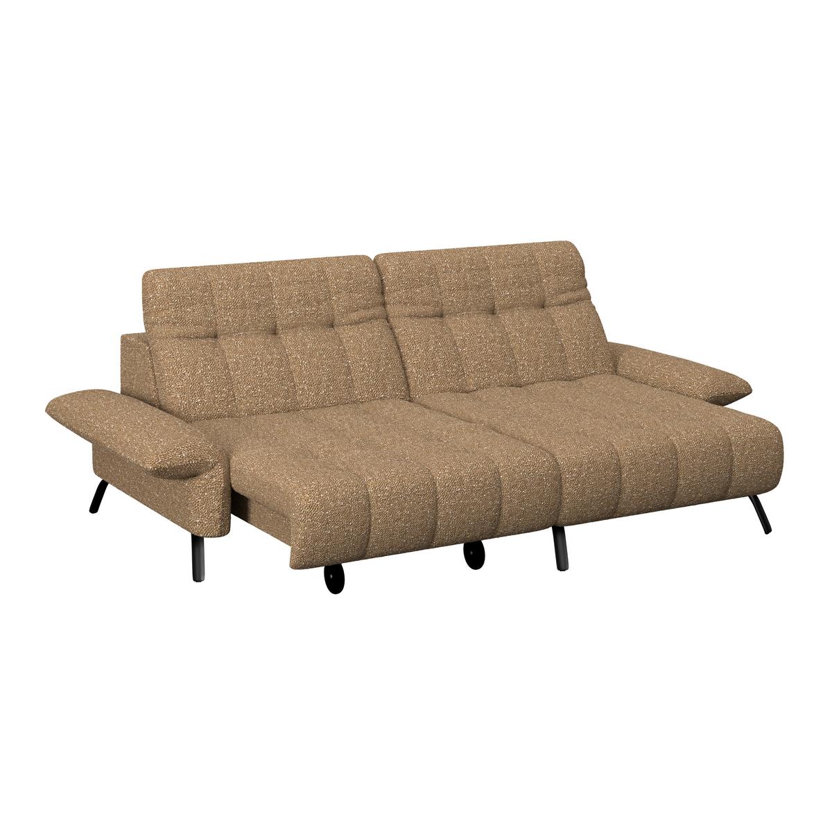 Ecksofa Coast Cognac B: 244-270 cm - Cognac/Schwarz, KONVENTIONELL, Holzwerkstoff/Textil (244/173cm)