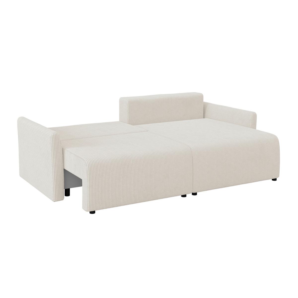 Ecksofa mit Schlaffunktion Sonos, Ecru 228x146 cm - Ecru/Schwarz, MODERN, Textil (228/146cm)