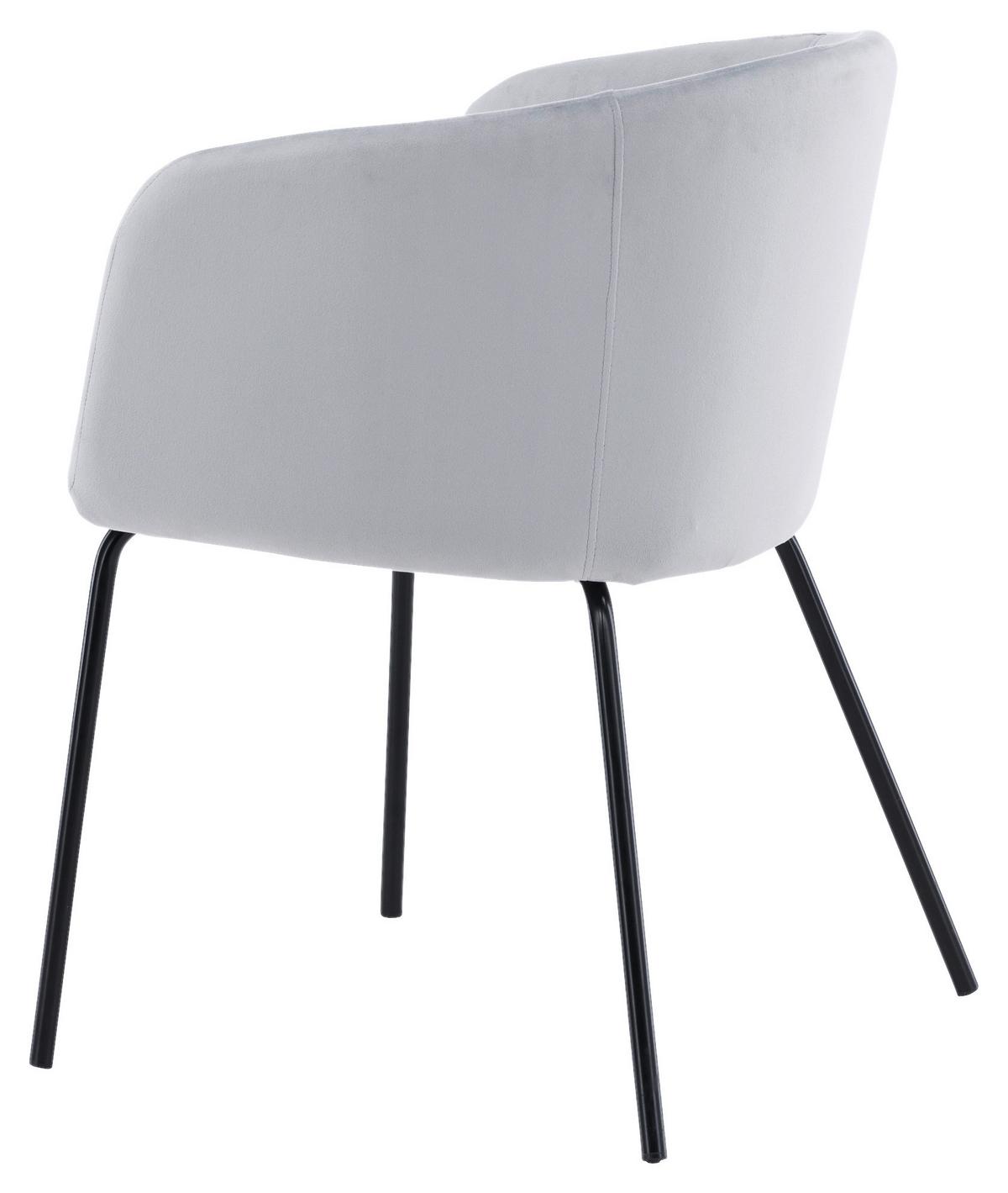 Armlehnstuhl Berit - Hellgrau/Schwarz, Design, Textil/Metall (55/78/55cm) - Livetastic