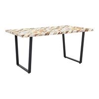 Jedálenský stôl DAVE 160x90 cm - hnedá/čierna, Modern, kov (160/90/76cm) - Bessagi Home