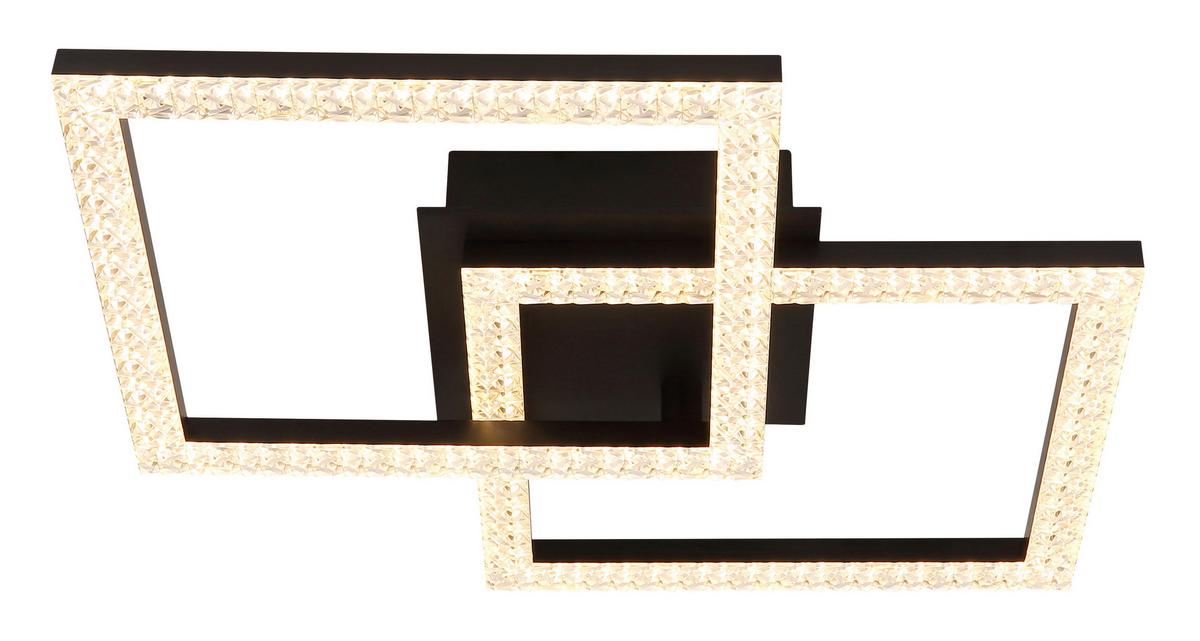 LED-Deckenleuchte 67328-20d - Klar/Schwarz, Design, Kunststoff (52,6/37,4/7,5cm) - Globo