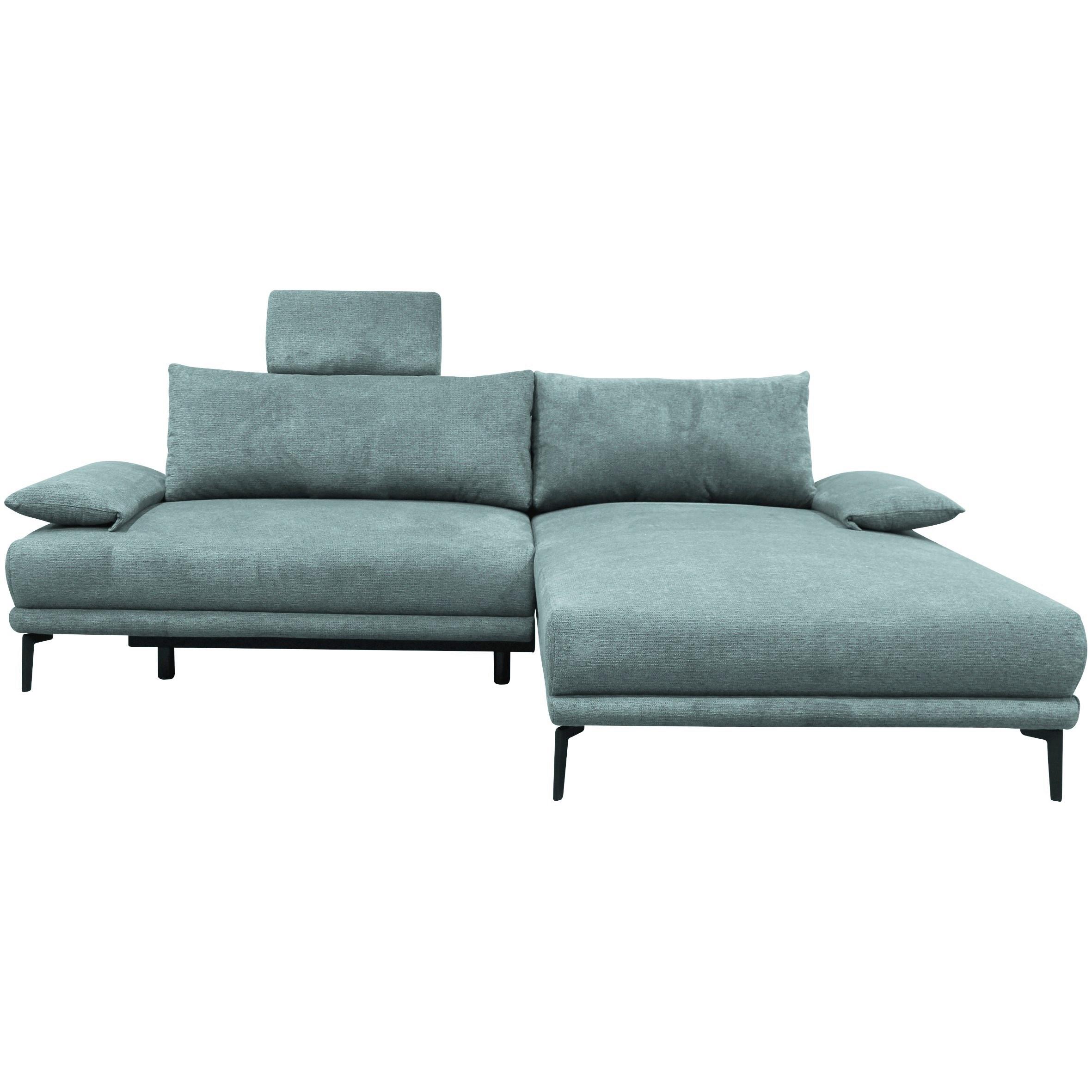 Ecksofa mit Bettkasten Lagacy 260x192 cm Webstoff Mintgrün - Schwarz/Mintgrün, Design, Textil (260/192cm) - MID.YOU