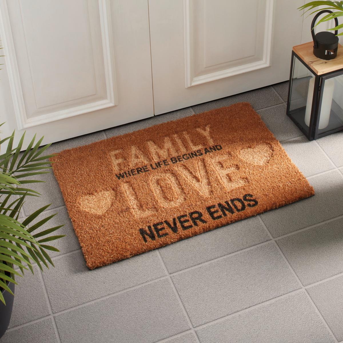 DVEŘNÍ ROHOŽKA Family, 40/60cm, hnědá - hnědá, textil (40cm) - Mömax