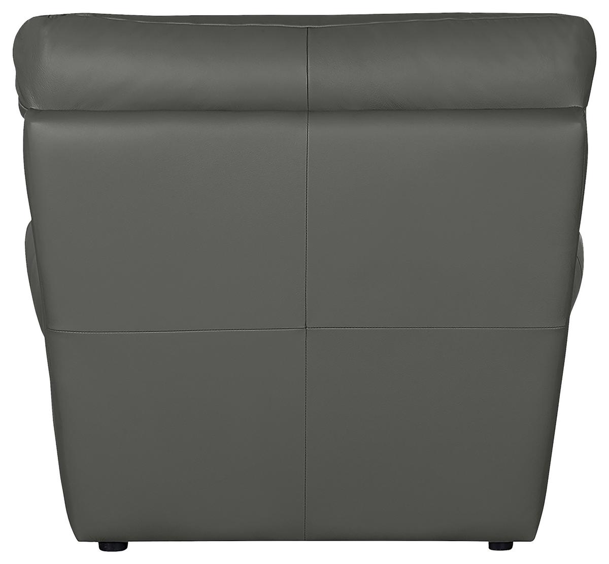 Sessel Oslo Anthrazit B: 105 Cm - Anthrazit/Schwarz, Design, Leder (105/92/85cm) - Livetastic