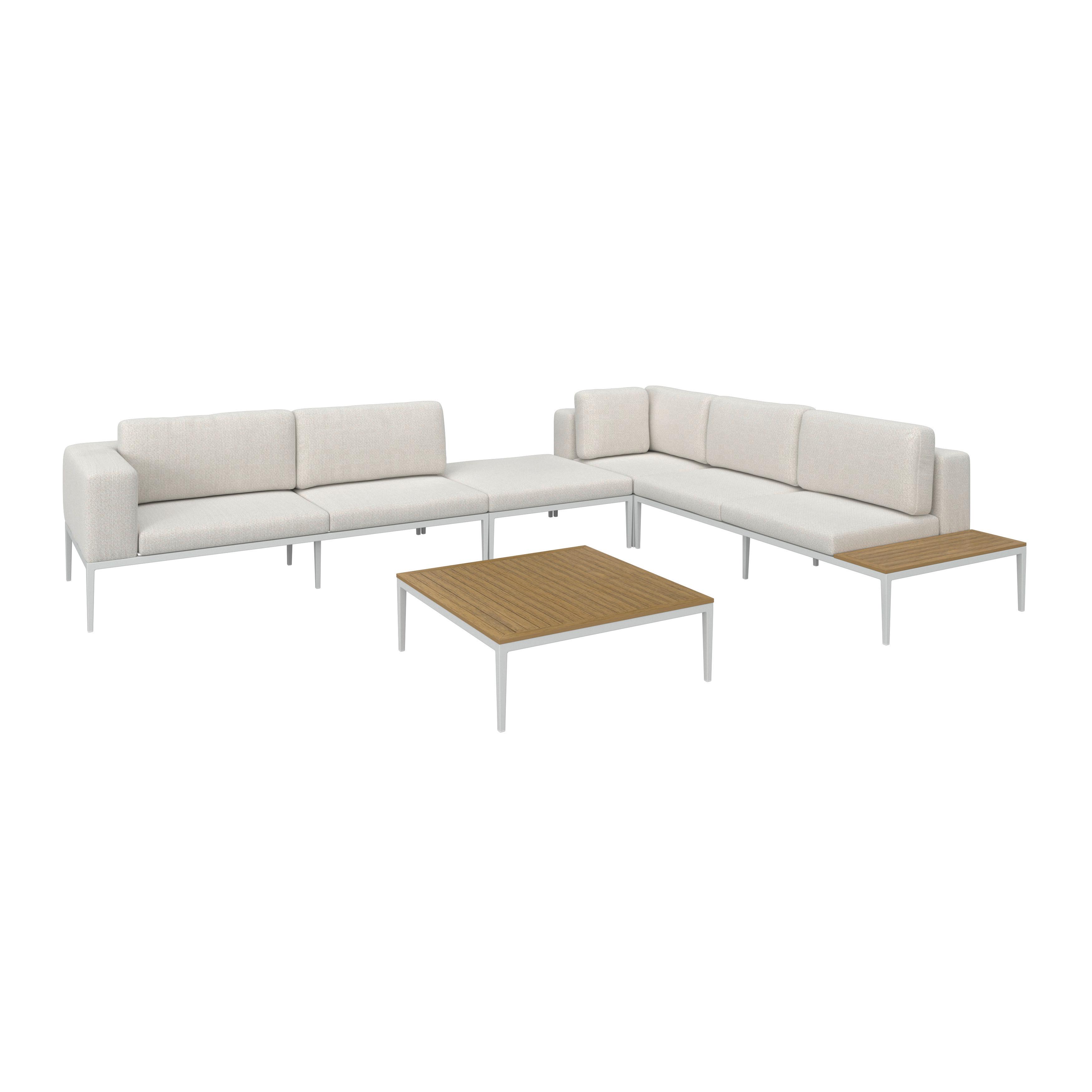 TERASOVÁ SEDACÍ SOUPRAVA ÄNNA - krémová/přírodní barvy, Moderní, kov/textil (270/68/90cm) - Bessagi Garden