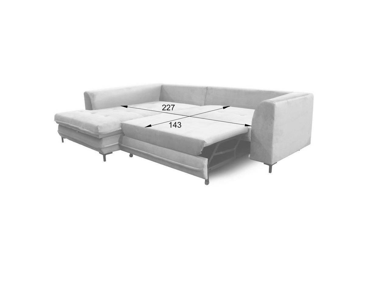 Eckschlafsofa Bello Schwarz Schlaffunktion Ottomane Rechts - Schwarz, Design, Textil (277/187cm) - Livetastic