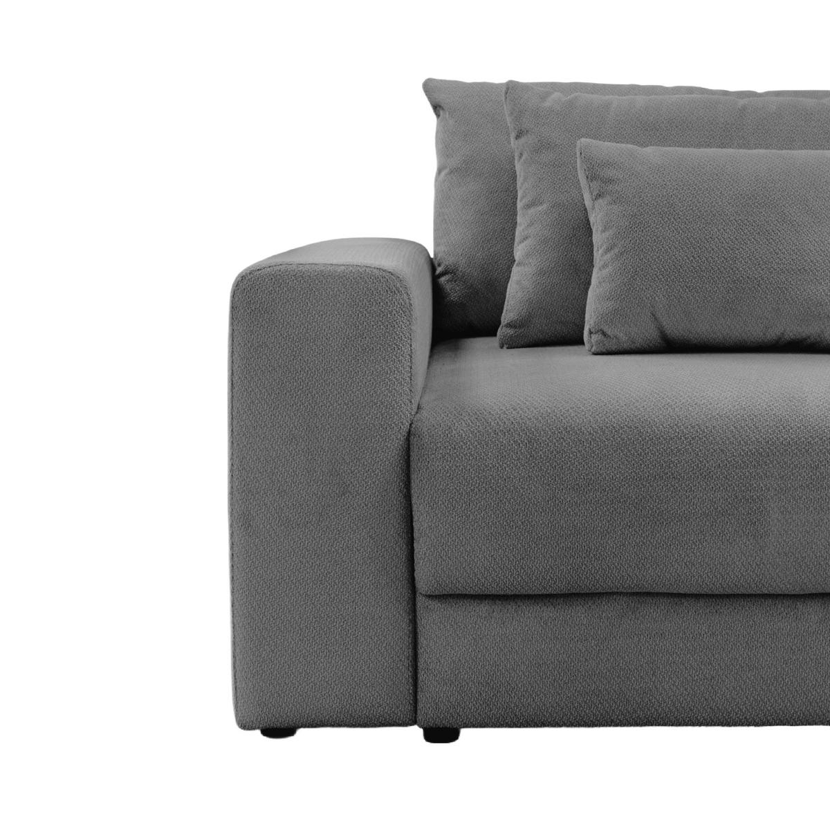 Megasofa Mega mit Bettkasten Chenille anthrazit, B: 255cm - Anthrazit/Schwarz, Trend, Textil (255/94/126cm) - Luca Bessoni
