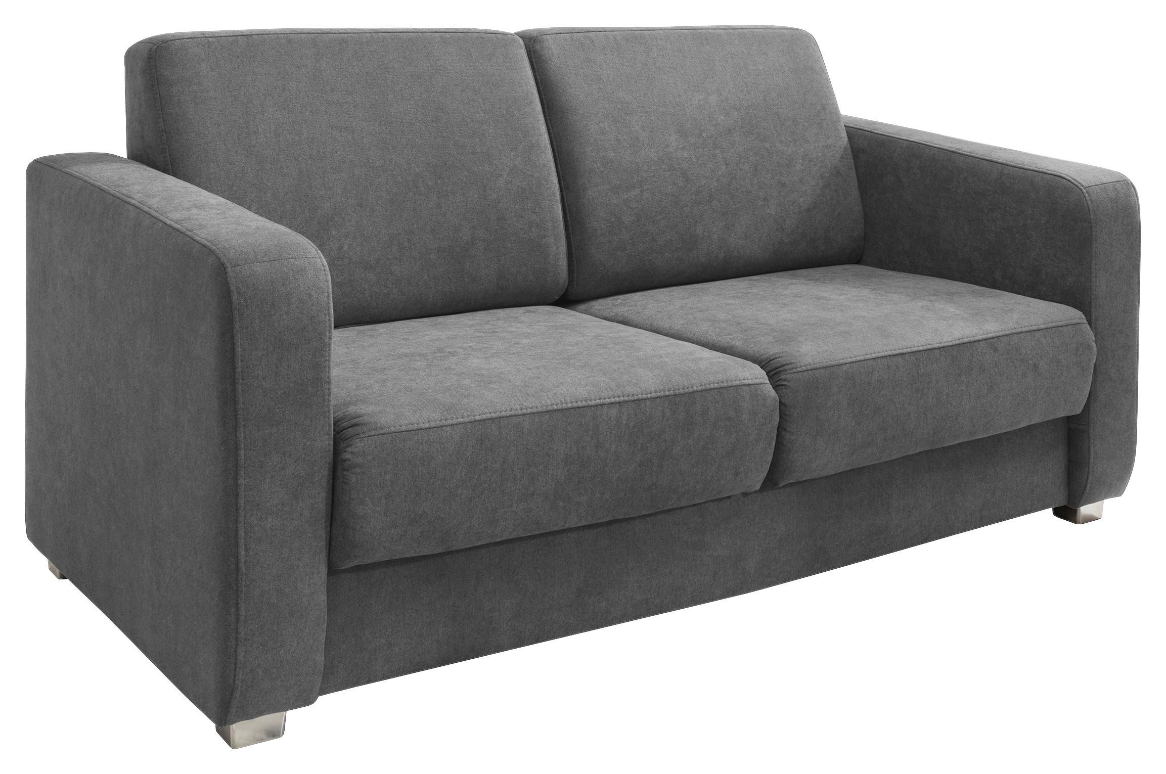 2-Sitzer-Sofa Mit Schlaffunktion Mia Grau - Chromfarben/Grau, Basics, Textil (159/88/87cm) - Livetastic