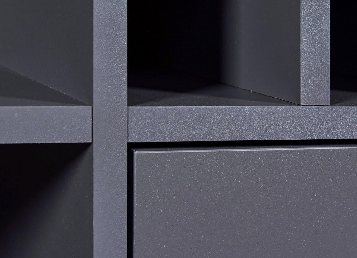 Weinschrank Nellina Anthrazit, Eiche Dekor B: 77cm - Anthrazit/Eiche Artisan, Design, Holzwerkstoff (77/124/33cm) - Livetastic