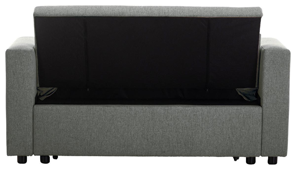 Schlafsofa Athen Dunkelgrau B: 150 cm - Dunkelgrau/Schwarz, Basics, Textil/Metall (150/91/85cm) - P & B