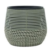 Blumentopf Marlisa - Schwarz/Grün, KONVENTIONELL, Kunststoff/Metall (31/26cm) - Luca Bessoni