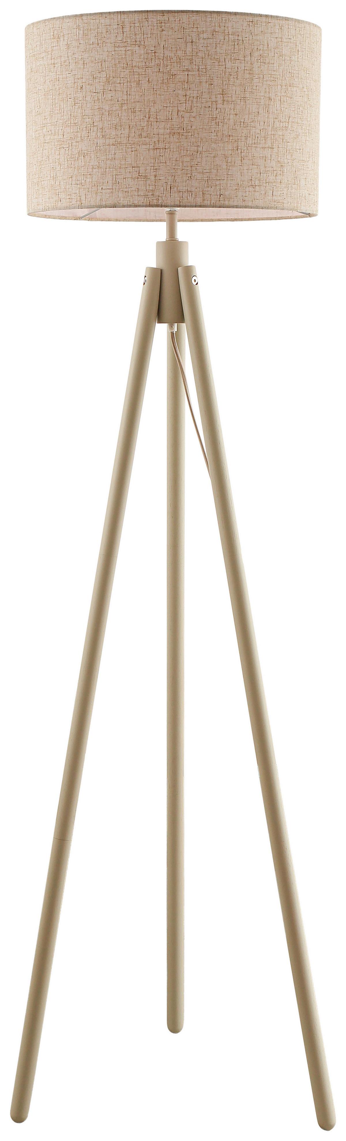 STOJACIA LAMPA NICOLA - piesková/béžová, Modern, kov/drevo (50/50/148cm) - Mömax