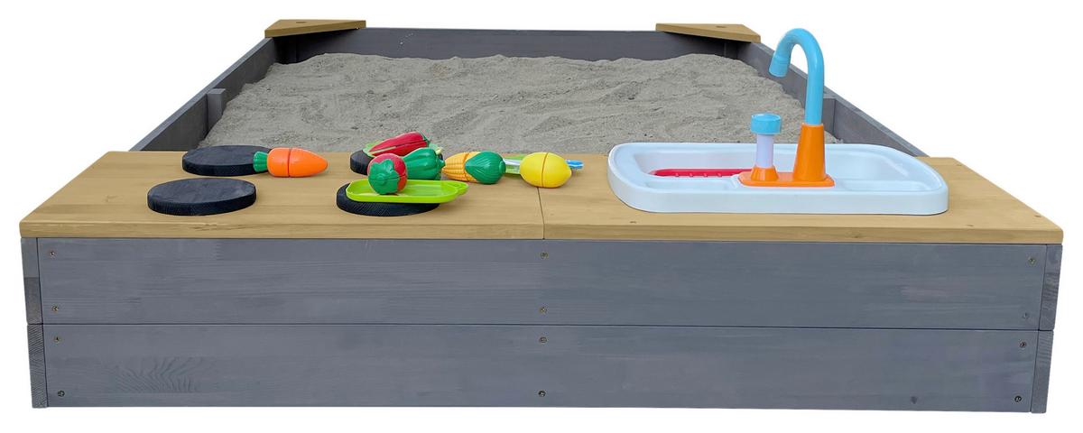 Sandkasten A031.015.20 - Braun/Grau, KONVENTIONELL, Holz (115/21,8/180cm) - Ambia Garden
