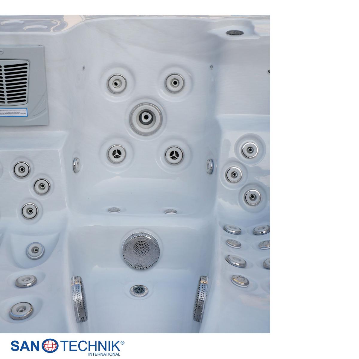 WHIRLPOOL Capri Grauweiß B: 210 cm - Grauweiß, KONVENTIONELL, Kunststoff (210/160/90cm) - Sanotechnik