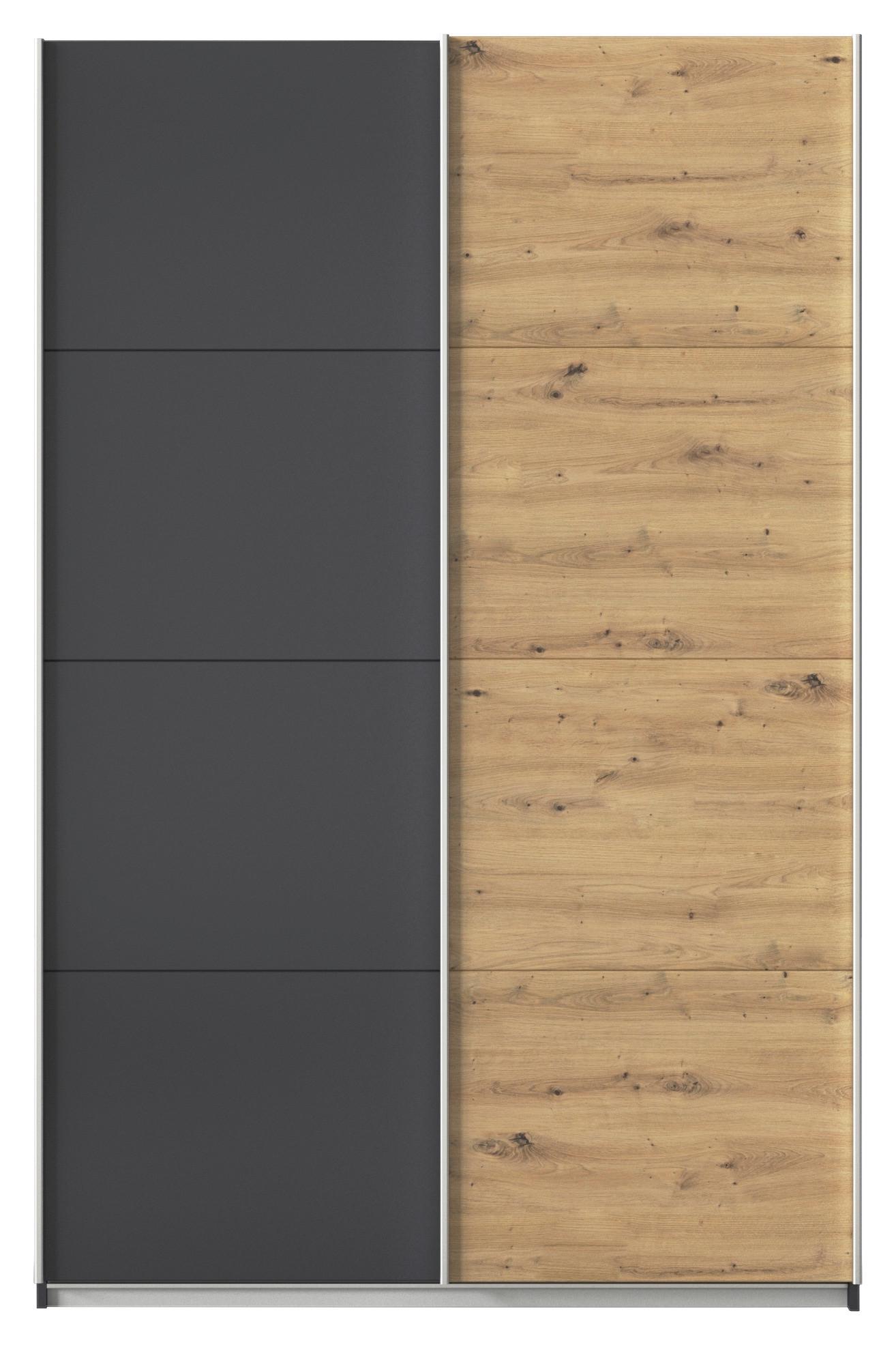 Tolóajtós Szekrény Feldkirch 136/210 Cm - Artisan tölgy/antracit, Modern, faalapú anyag (136/210/62cm)