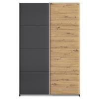 Tolóajtós Szekrény Feldkirch 136/210 Cm - Artisan tölgy/antracit, Modern, faalapú anyag (136/210/62cm)