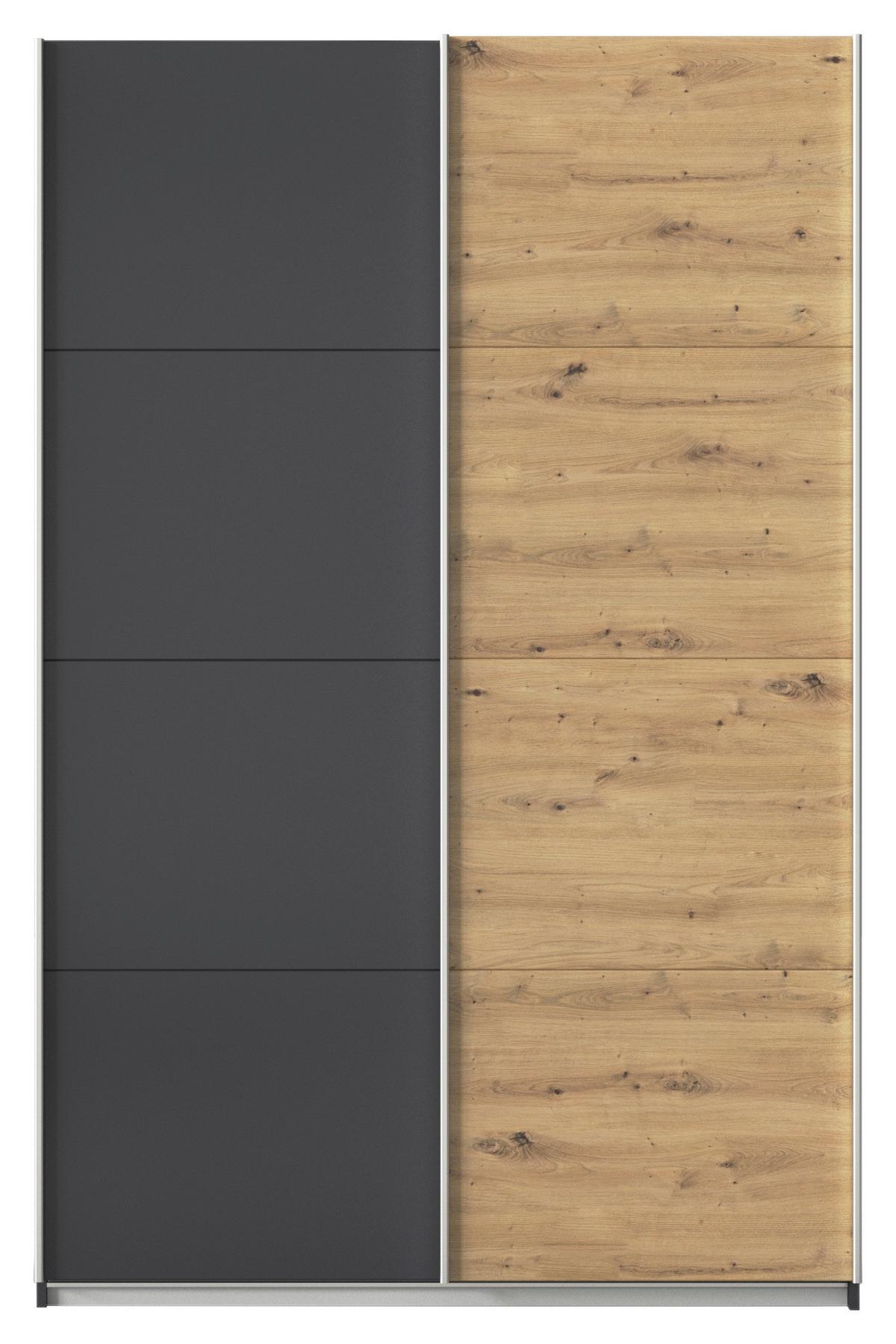 Tolóajtós Szekrény Feldkirch 136/210 Cm - Artisan tölgy/antracit, Modern, faalapú anyag (136/210/62cm)