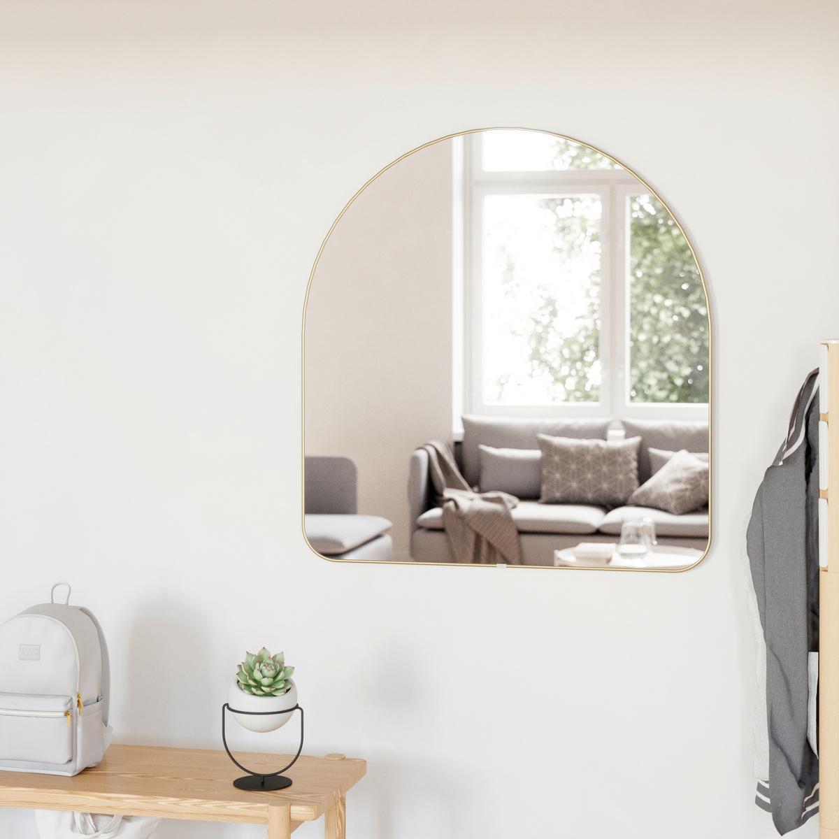 NÁSTENNÉ ZRKADLO CAIRE - zlatá, Basics, kov/sklo (87/92/3cm) - Umbra