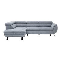 Sedacia súprava RAVEN, ľavá, s úložným priestorom a lôžkom - čierna/sivá, Modern, kov/textil (198/257cm) - Mömax